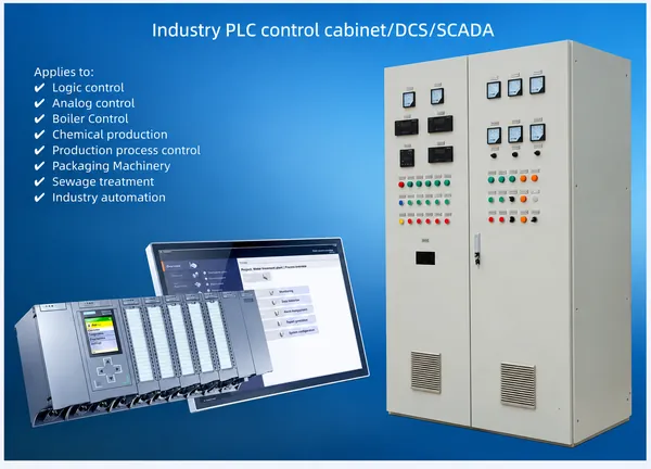PLC control cabinet, HMI, and SCADA automation equipment